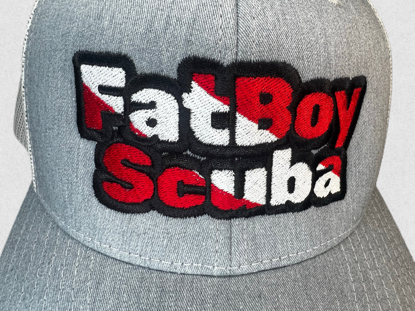Gray FatBoy Scuba Trucker Hat – Classic Trucker Vibes with a Modern Edge