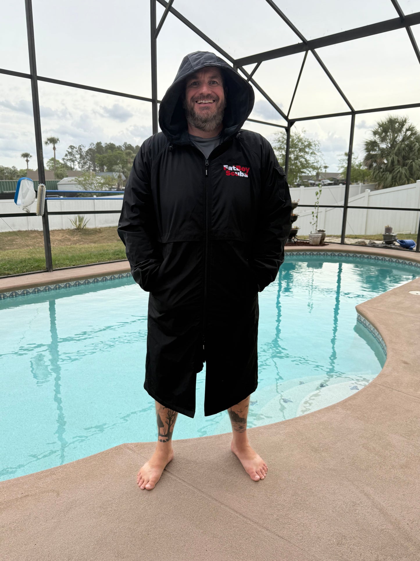 FatBoy Scuba Gray Fleece-Lined Black Boat Coat – Extreme Warmth. Ultimate Style.