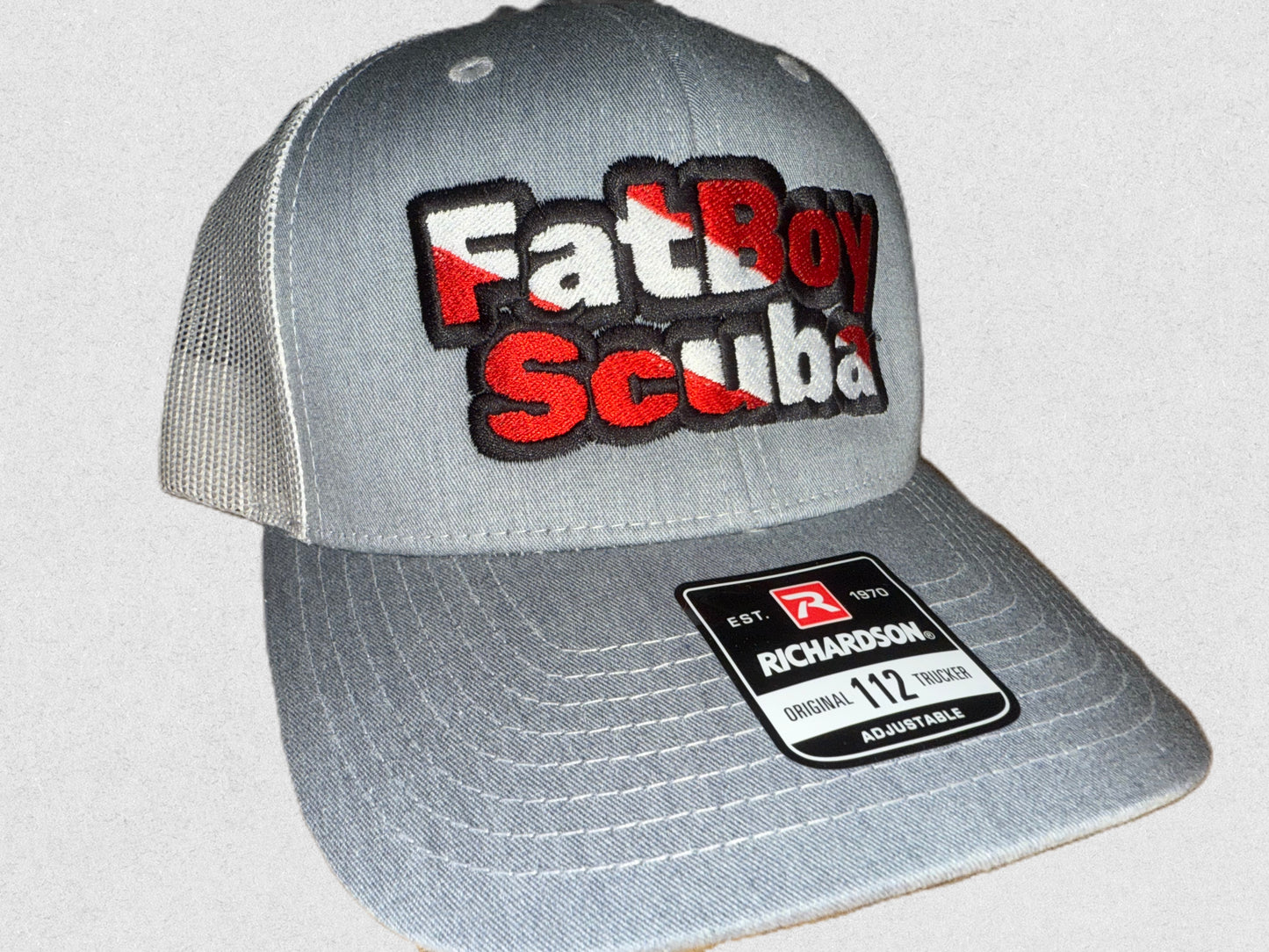 Gray FatBoy Scuba Trucker Hat – Classic Trucker Vibes with a Modern Edge