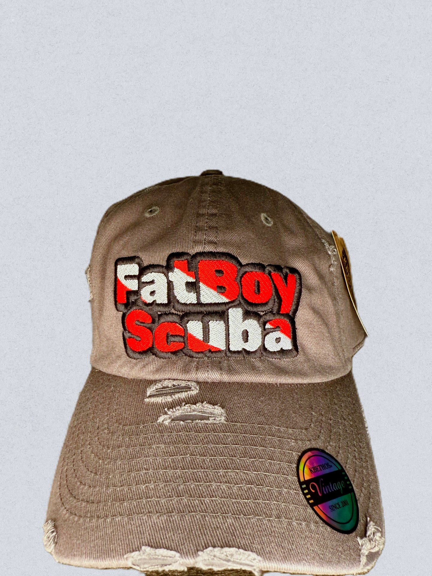 FatBoy Scuba Gray Distressed Hat – Laid-Back Look, Dive-Ready Vibes