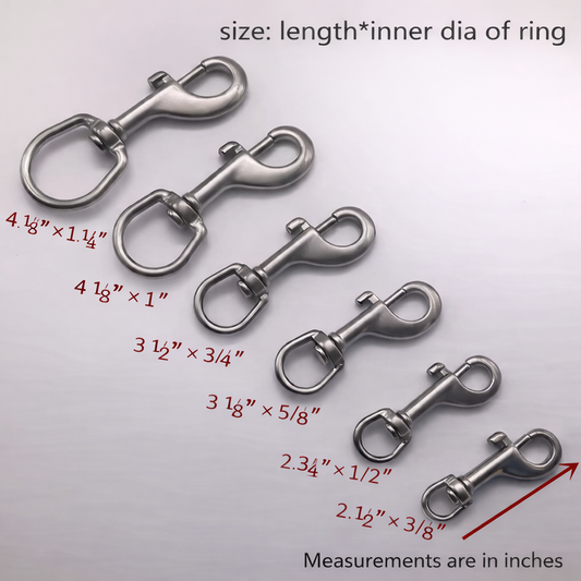 Swivel Bolt Snaps Marine Grade 316 S/S- In Multiple Sizes