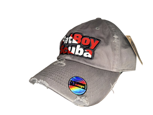 FatBoy Scuba Gray Distressed Hat – Laid-Back Look, Dive-Ready Vibes